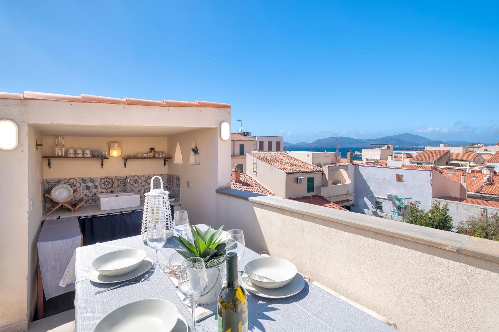 Terrazza Del Convento - Cozy Apartment With Seeview Private Terrace Alguer Exterior foto